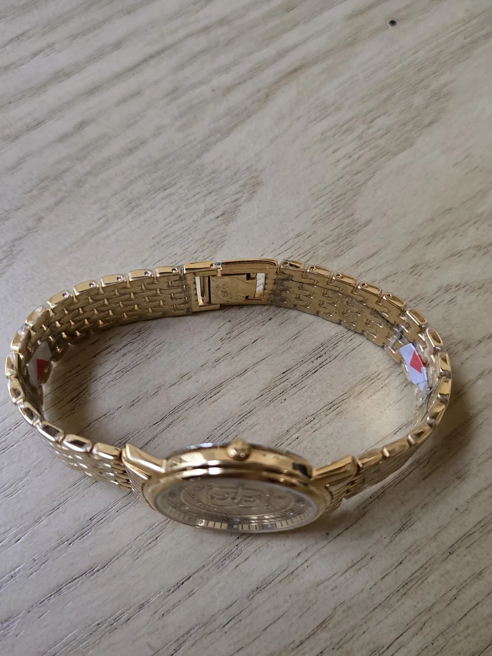 Gold Tone Men’s Analog Watch with Crystal Accents